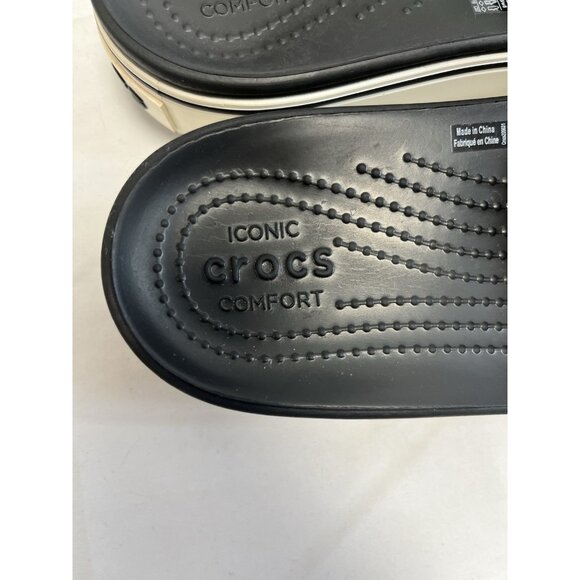Crocs Platform Slide Sandals Womens Size 8 Black/White Chunky Iconic Comfort 🤍 - Picture 6 of 8
